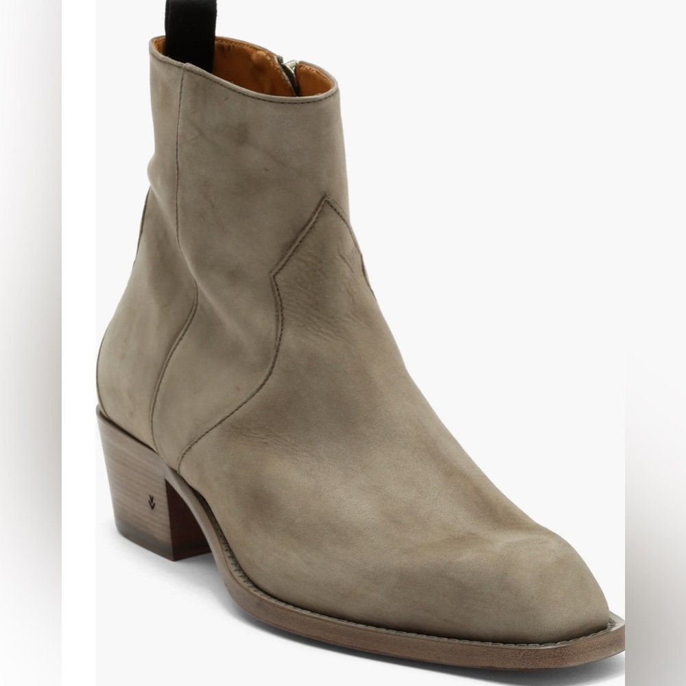 $1,098 John Varvatos Rustin gray leather boots Sz. 11